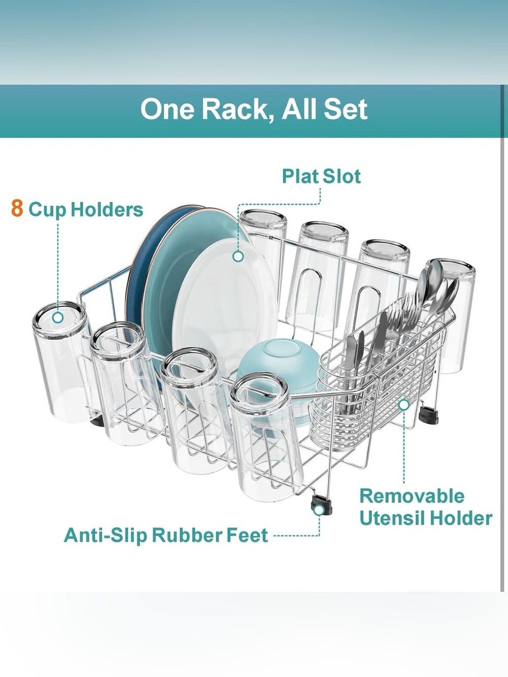 Small in Sink Dish Drying Rack - Picture 4 of 7